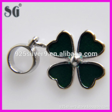 Wholesale New design green heart-shape leafs Necklace pendant